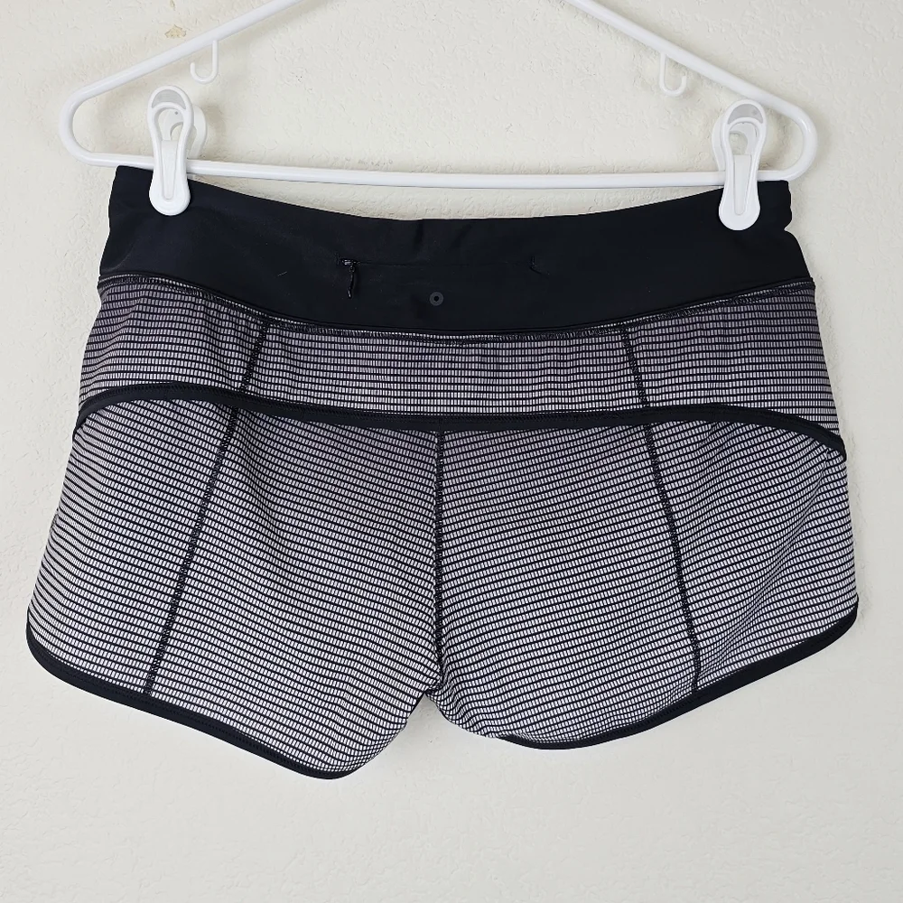 Lululemon Speed Short H2O Black White Stripe Swim Run